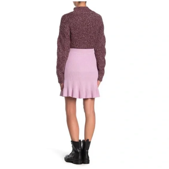 Free People Solid Gold Ribbed Sweater Mini Skirt - Picture 2 of 3